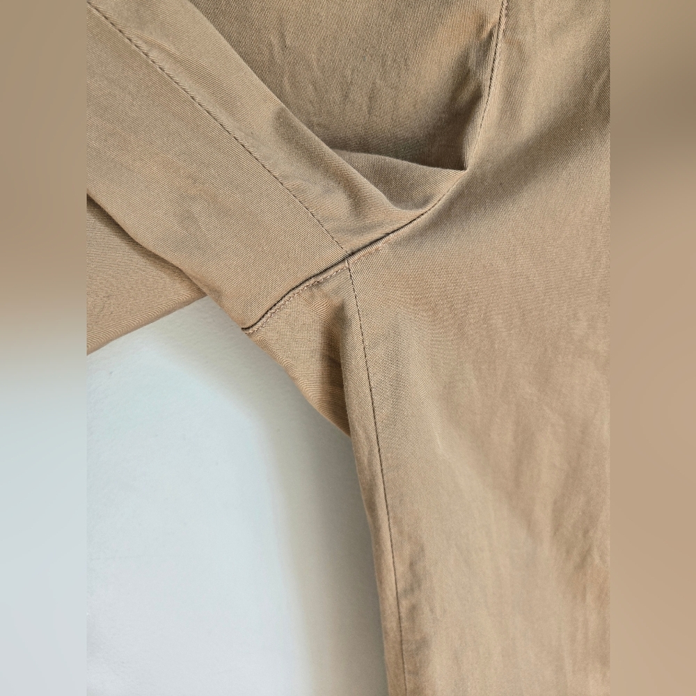 RALPH LAUREN Tan Wide Leg Cotton Trousers with Belt - Picture 9 of 11